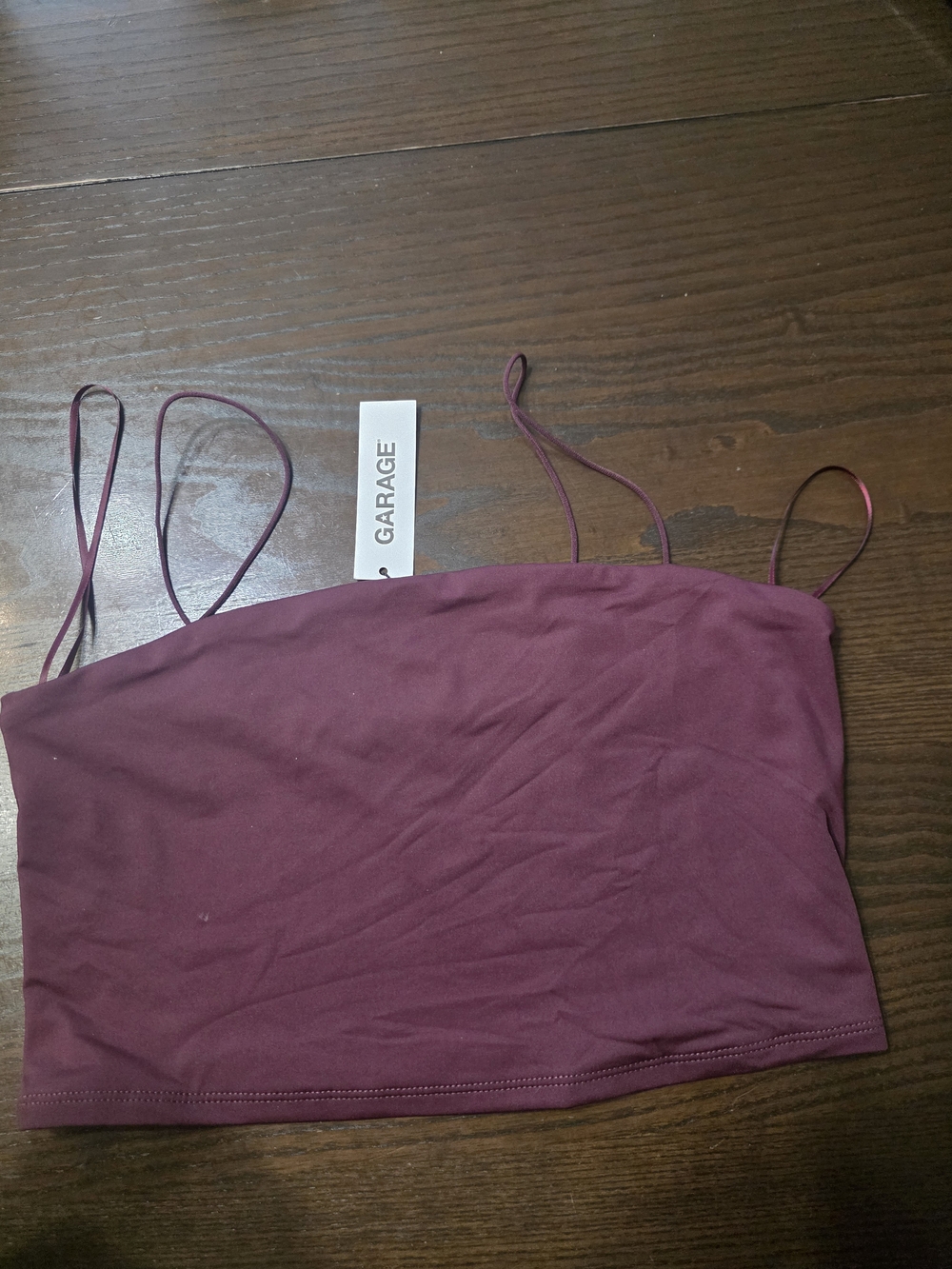 Garage Plum Spaghetti-Strap Crop Cami